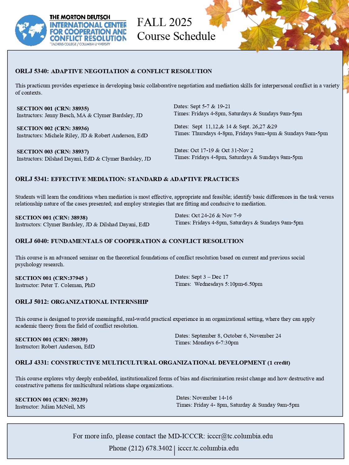Fall 2025 Course Schedule