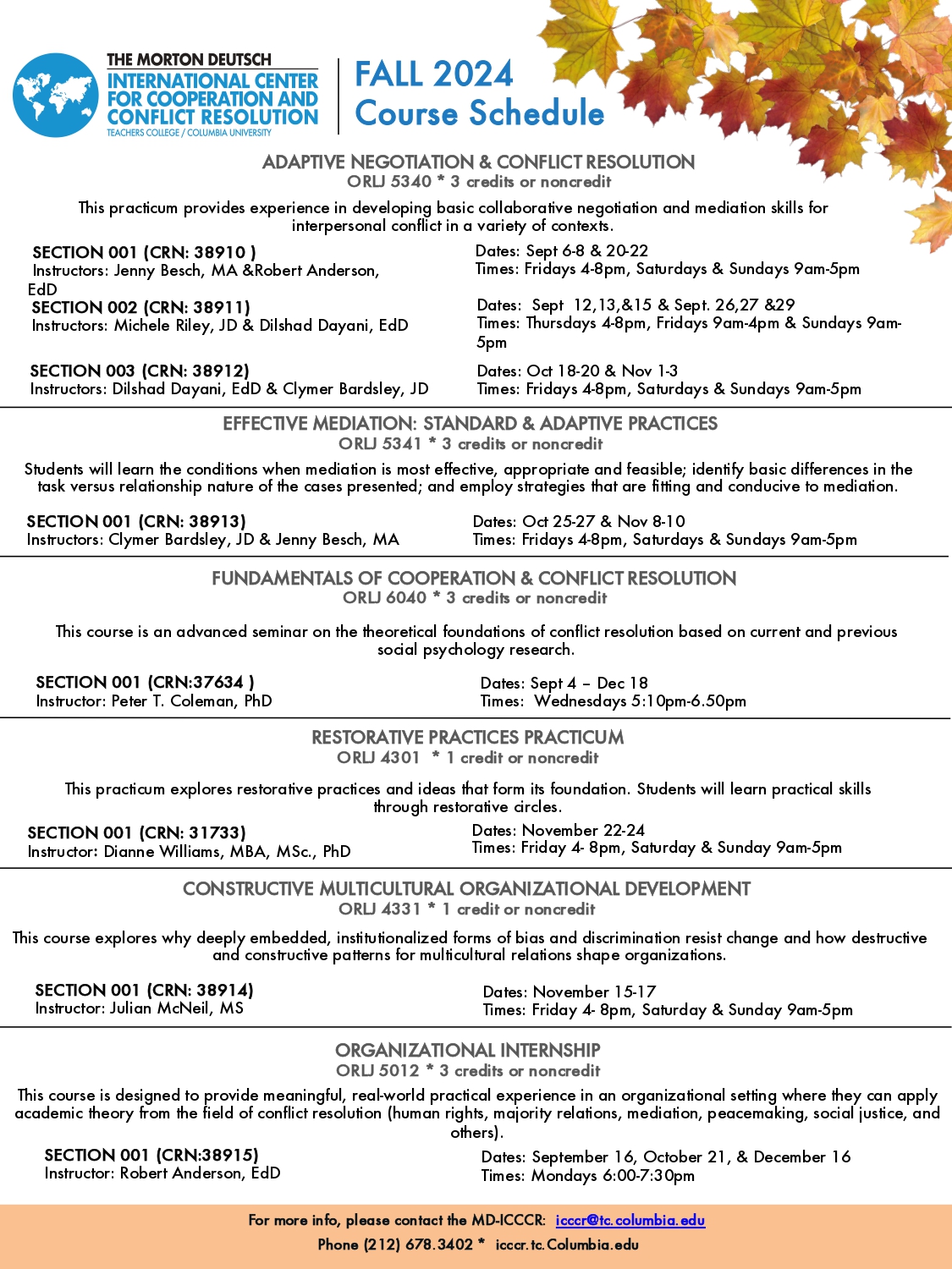 Fall 2024 Course Schedule