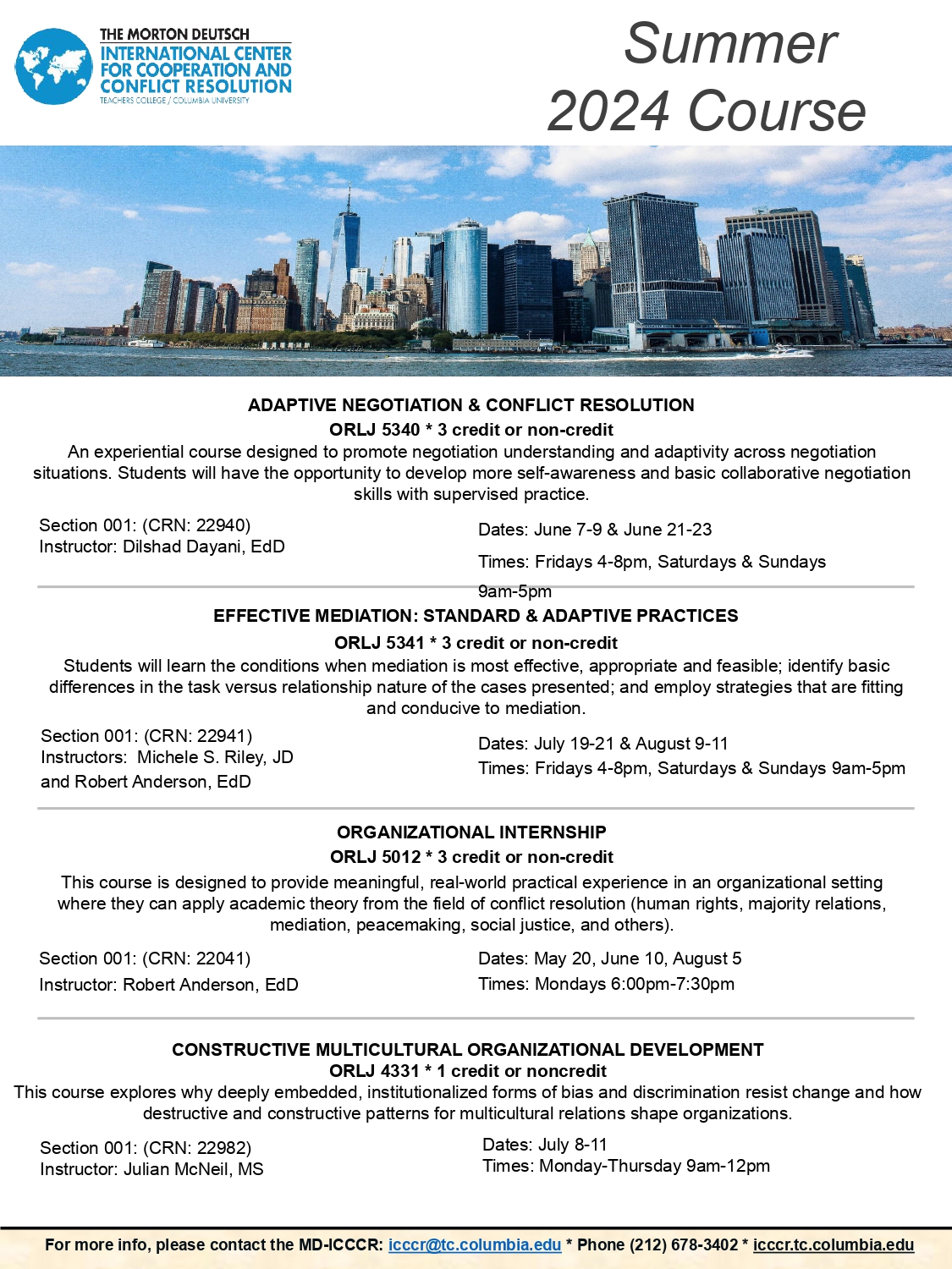 Summer 2024 Course Schedule
