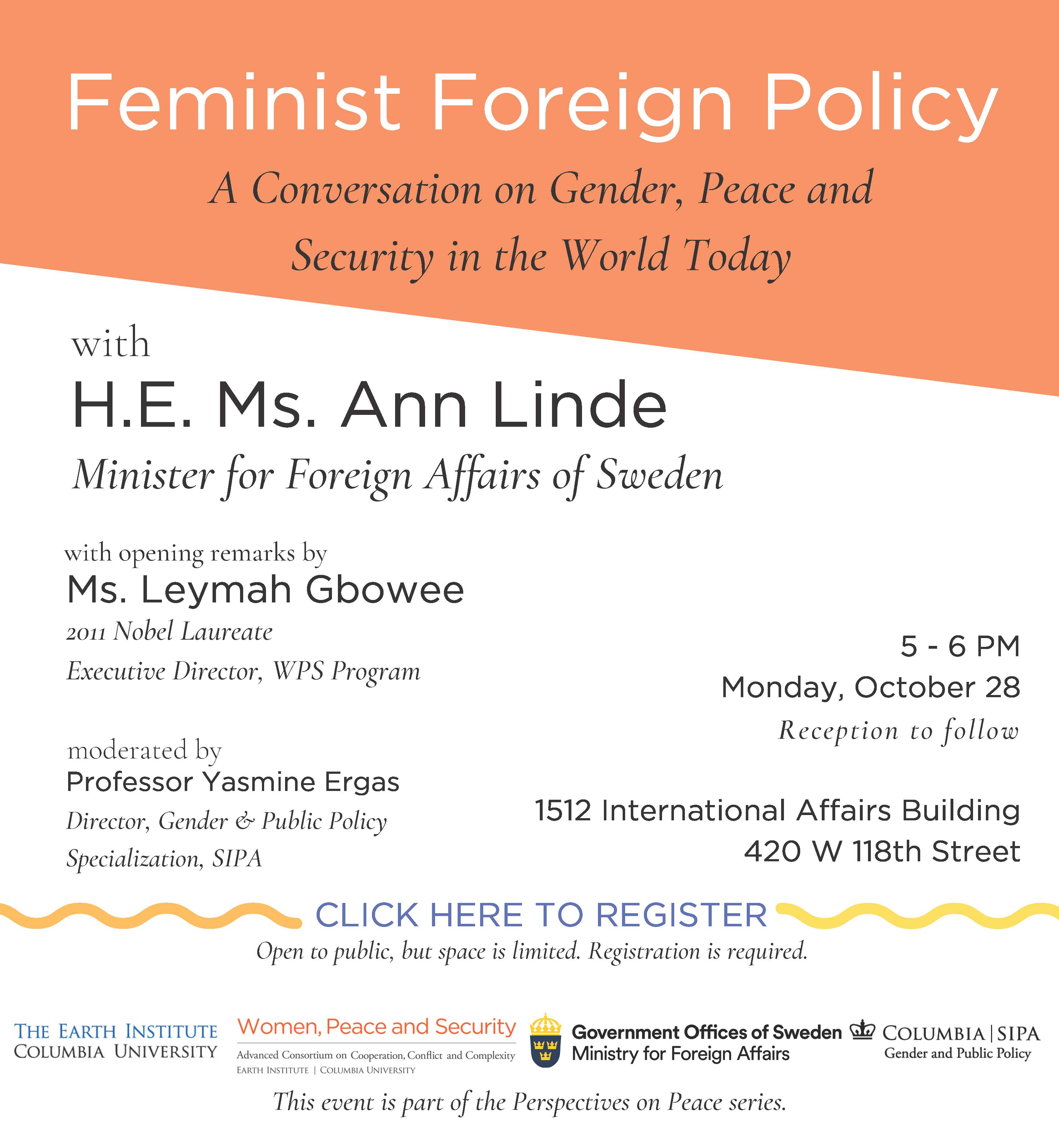 Flyer- Feminist Foreign Policy, WPS POP event
