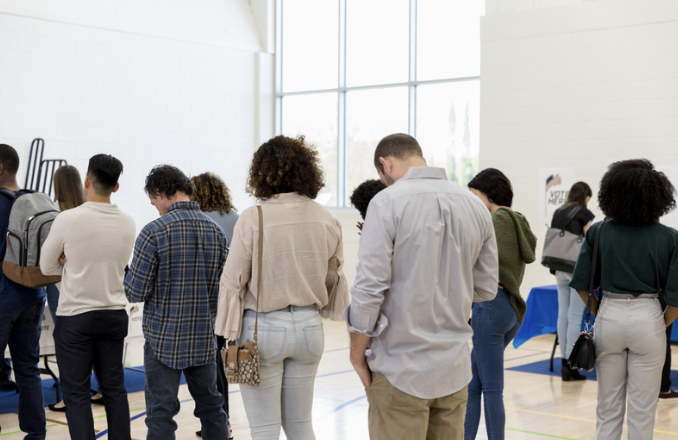 Standing in Line to Vote - Canva